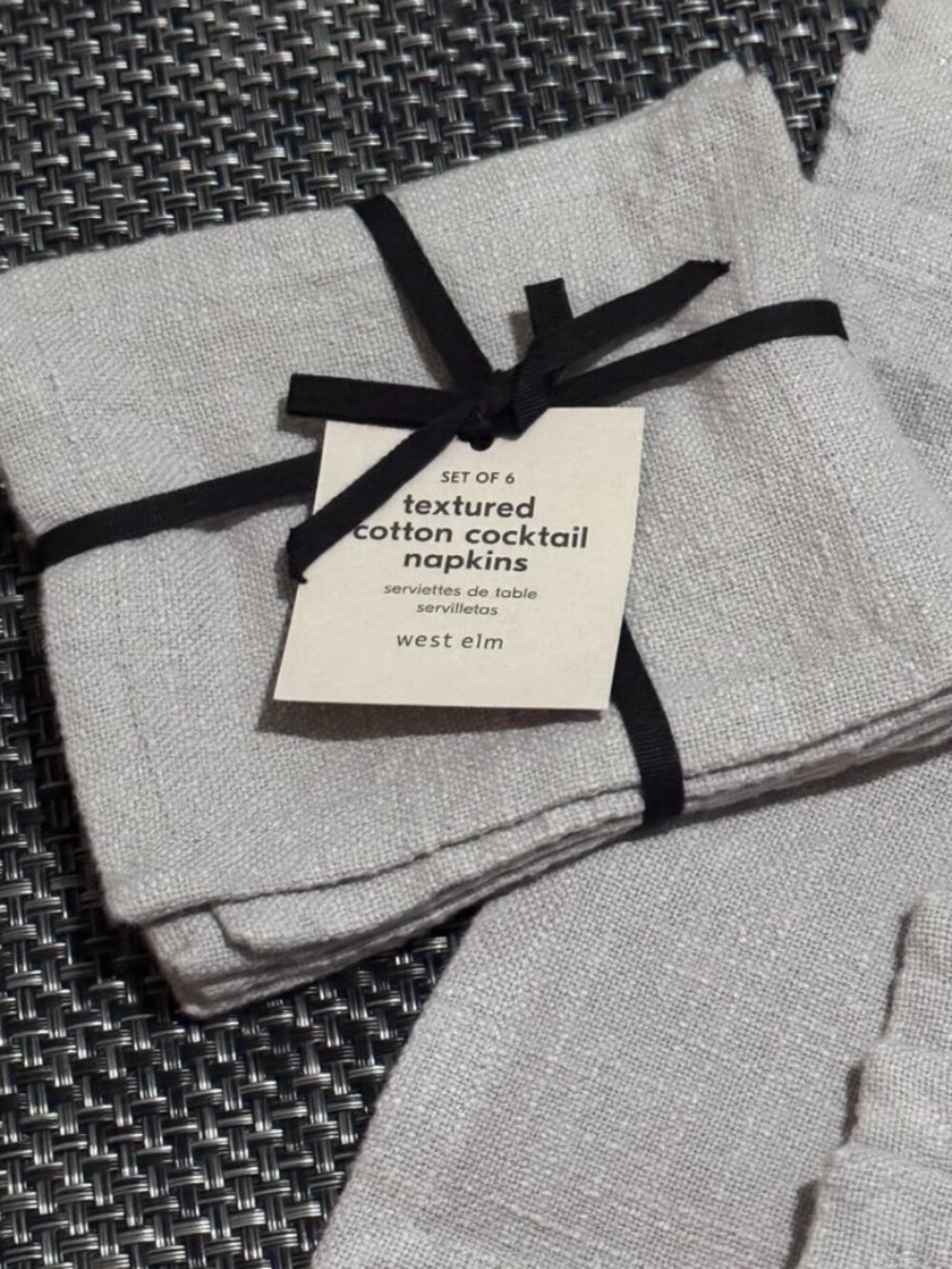 West Elm Textured Cotton Cocktail Napkins, NWT, 24 Napkins, 4 Sets of 6 - Picture 2 of 5